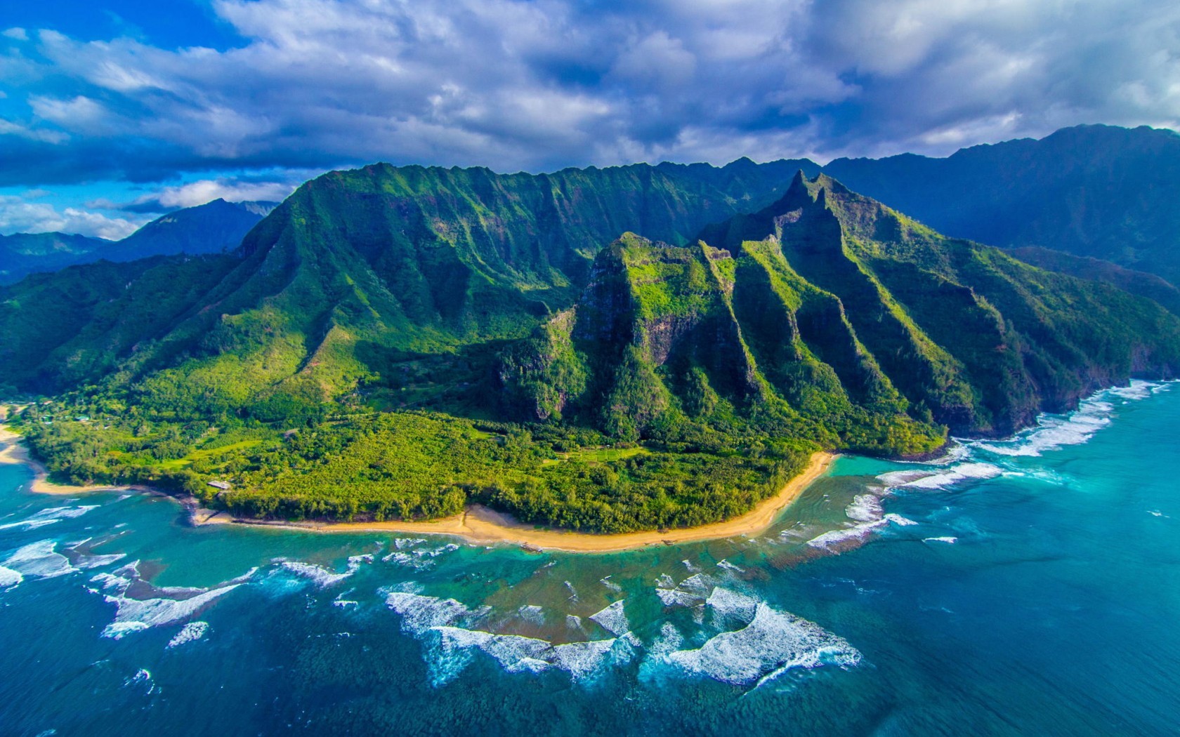 Beautiful Island Sea Panaroma Hawaii Nature Ocean Panorama Hd ...